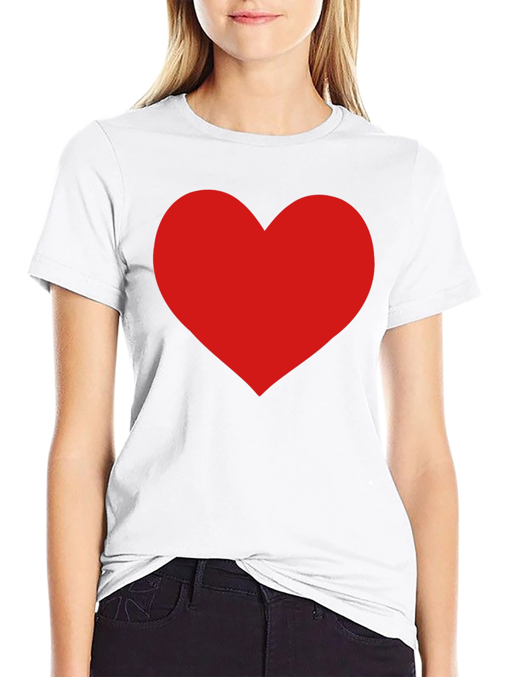 Red Heart Graphic Black T-Shirt