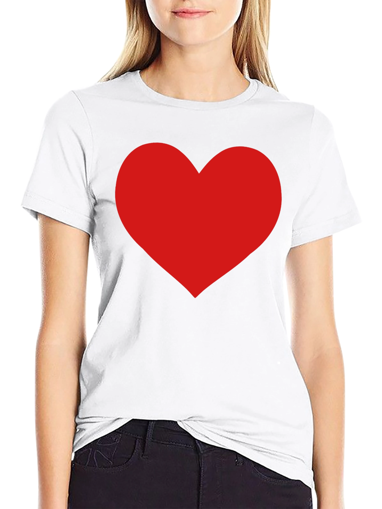 Red Heart Graphic Black T-Shirt