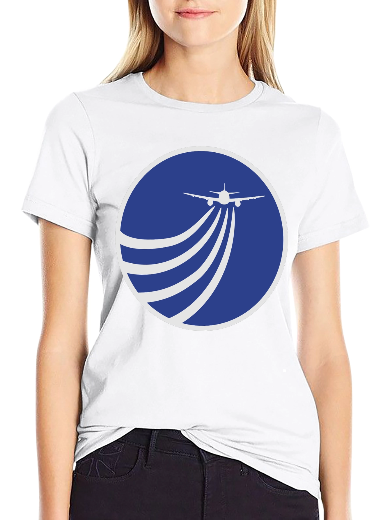 Airplane Trail Graphic T-Shirt - Black