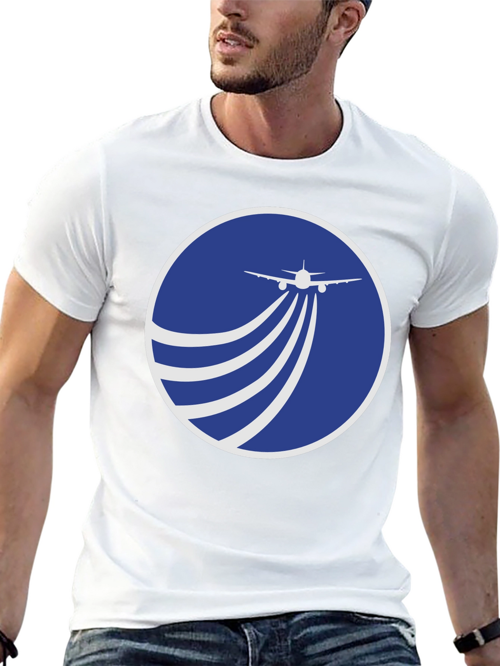 Airplane Trail Graphic T-Shirt - Black