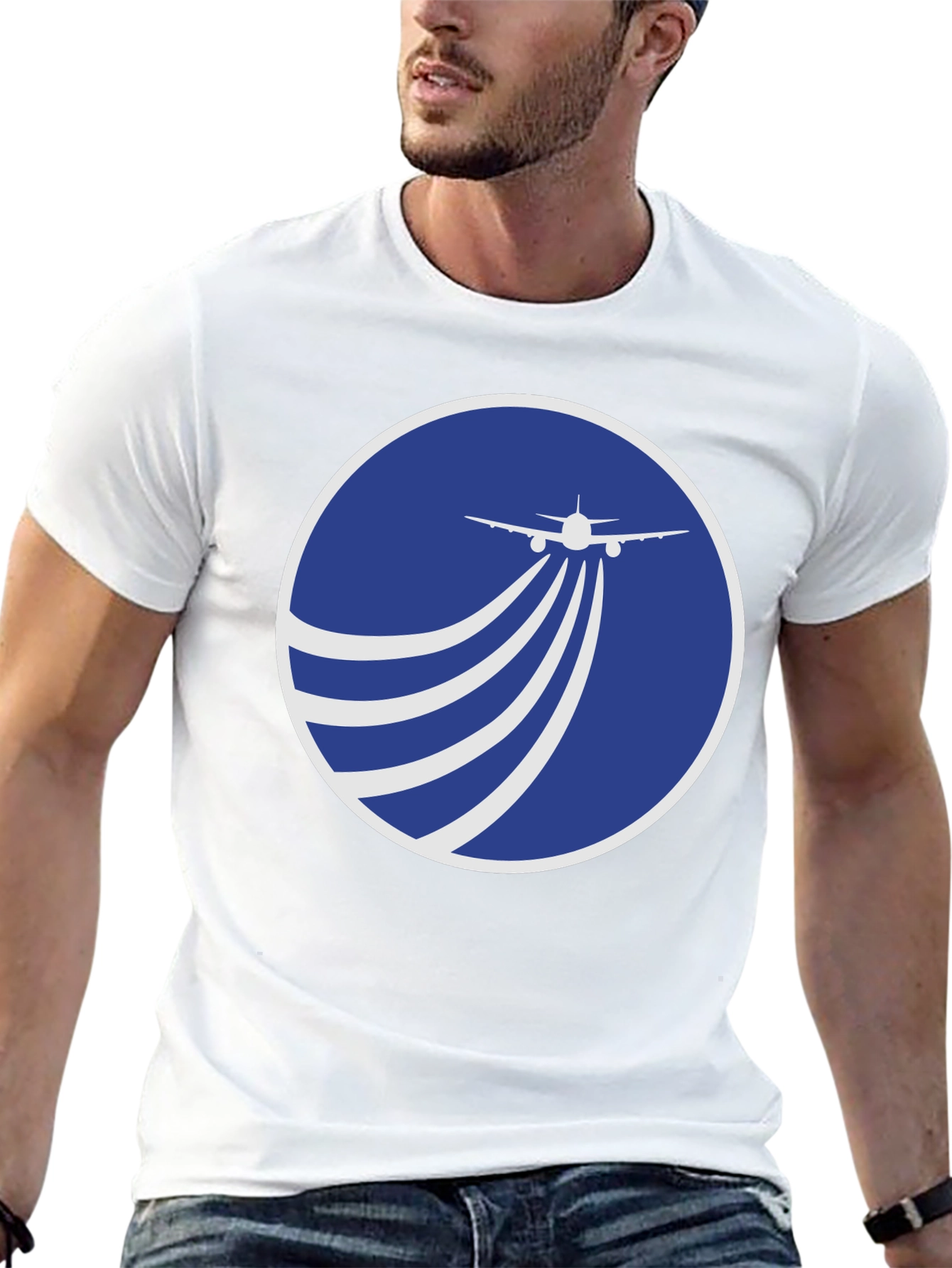 Airplane Trail Graphic T-Shirt - Black