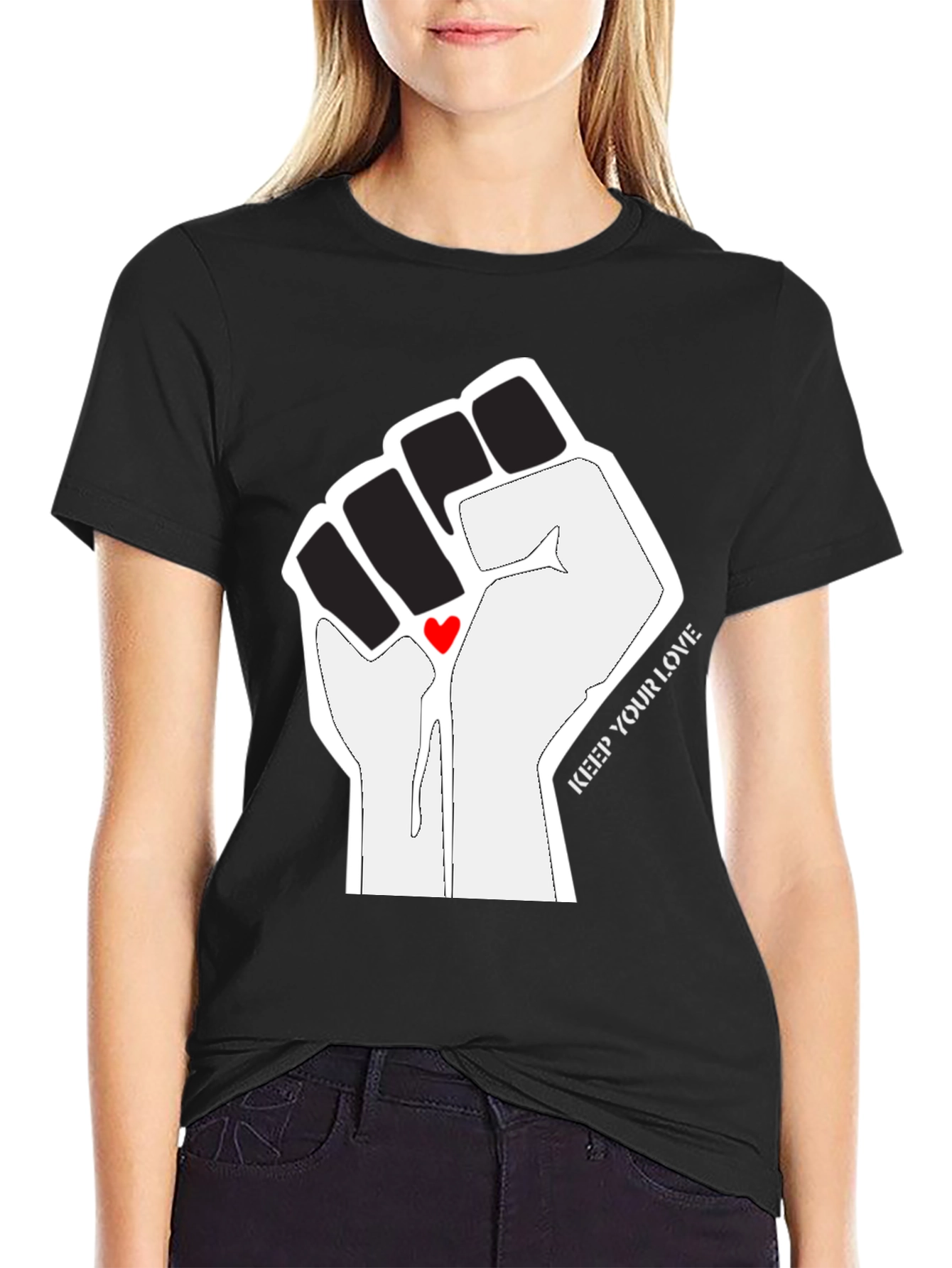 Empowered Love Graphic Tee - Black