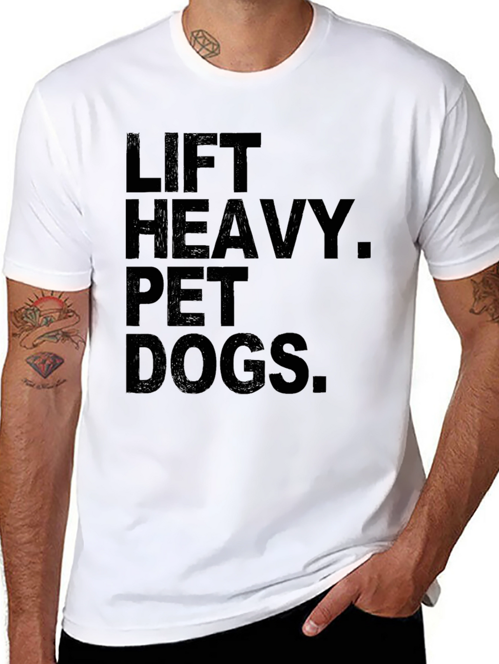 Lift Heavy Pet Dogs Black T-Shirt