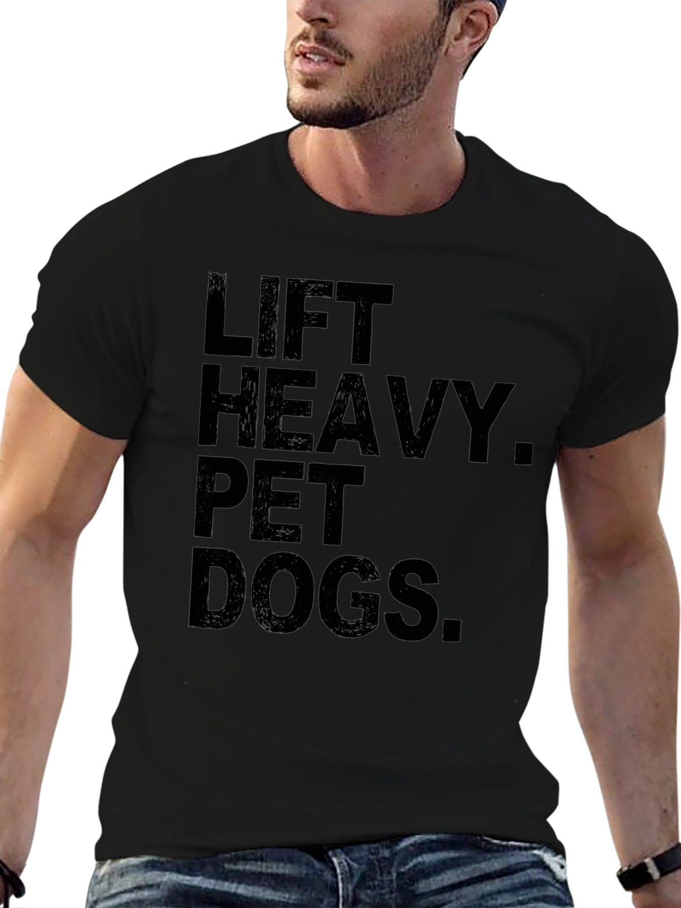 Lift Heavy Pet Dogs Black T-Shirt