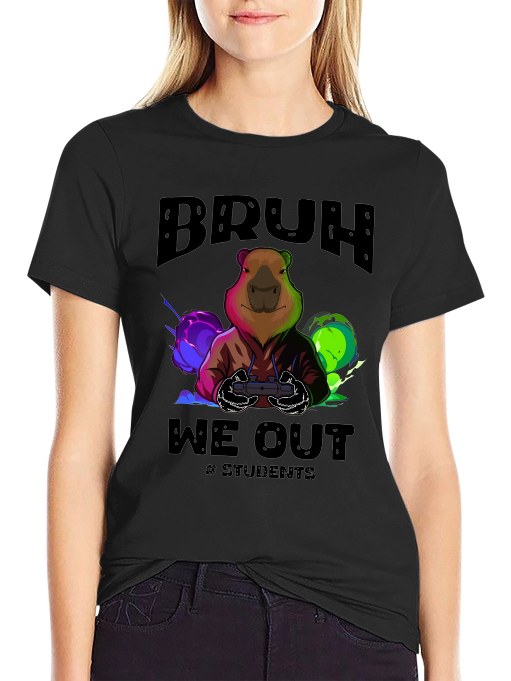 Bruh We Out Student Gamer Graphic T-Shirt