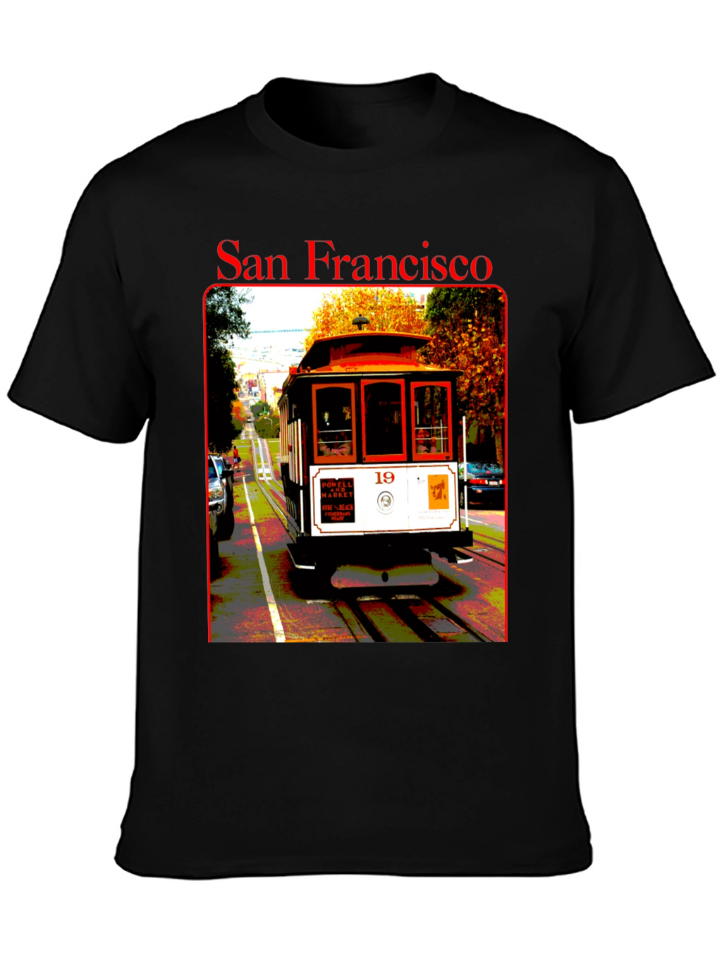 San Francisco Cable Car T-Shirt - Black