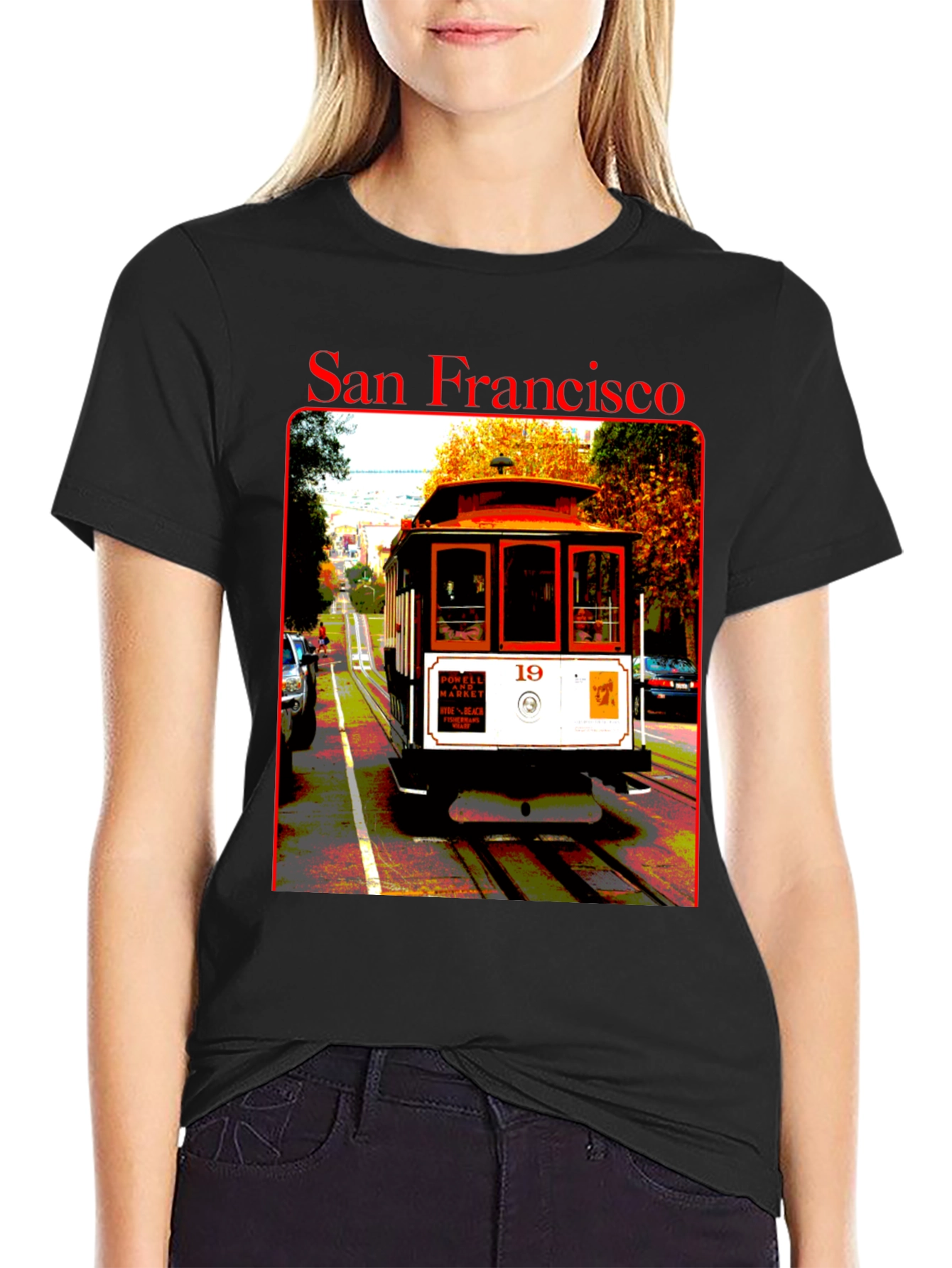 San Francisco Cable Car T-Shirt - Black