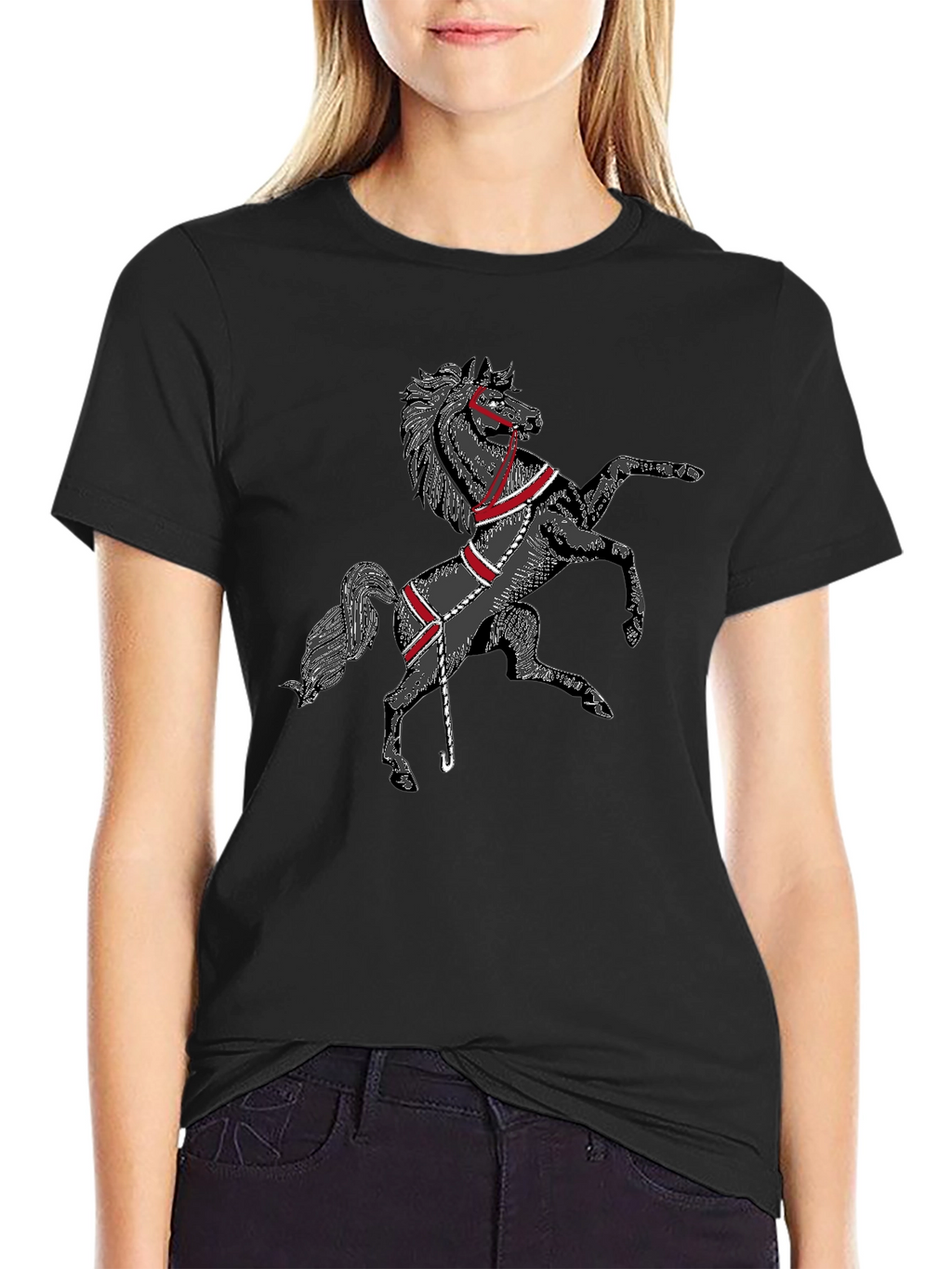 Black Horse Graphic T-Shirt