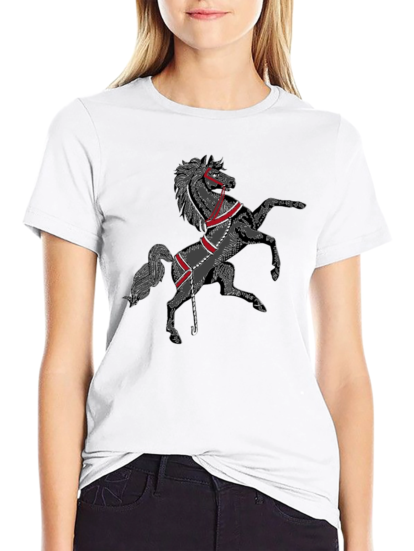 Black Horse Graphic T-Shirt