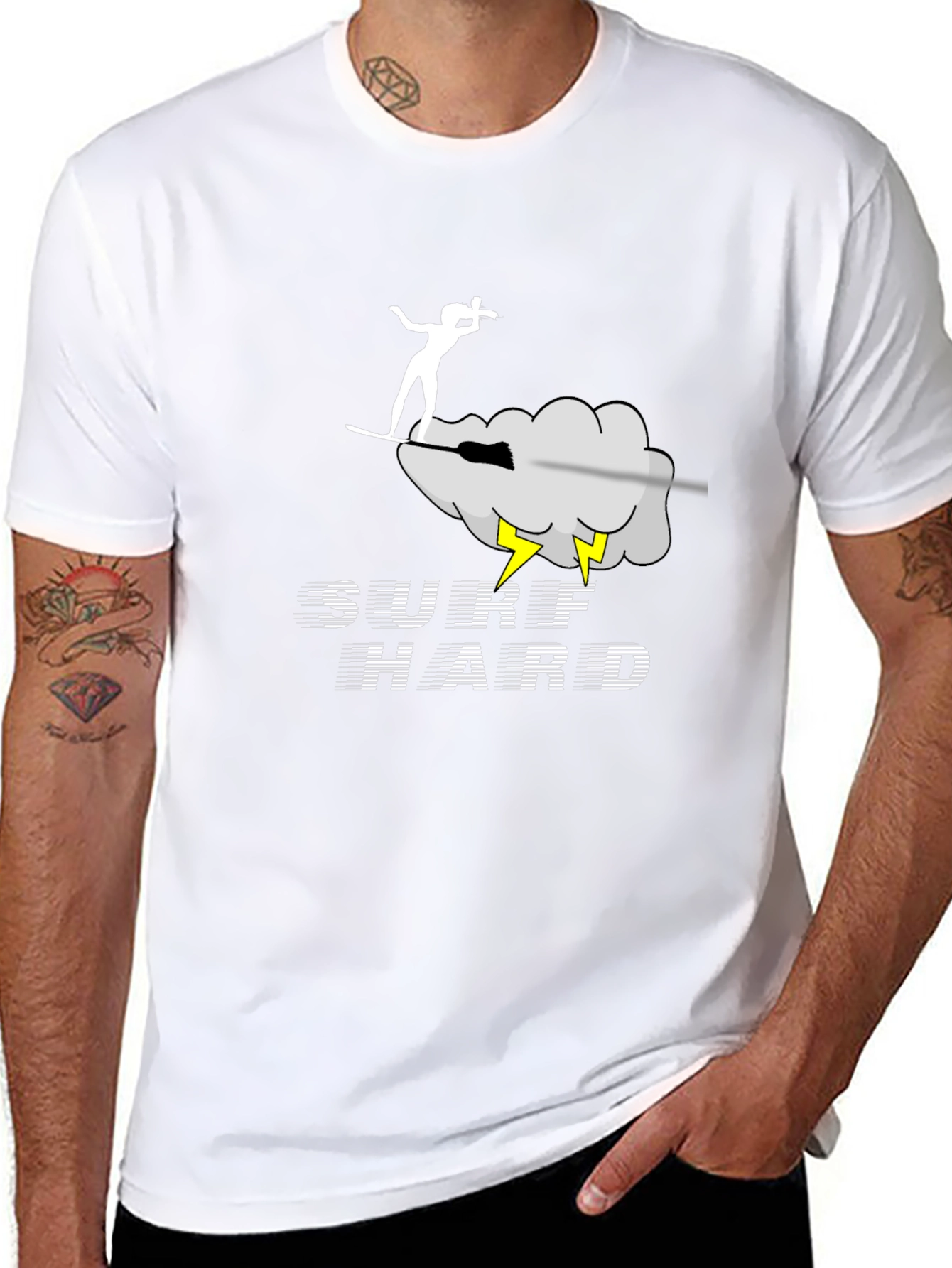 Surf Hard Graphic Tee - Black