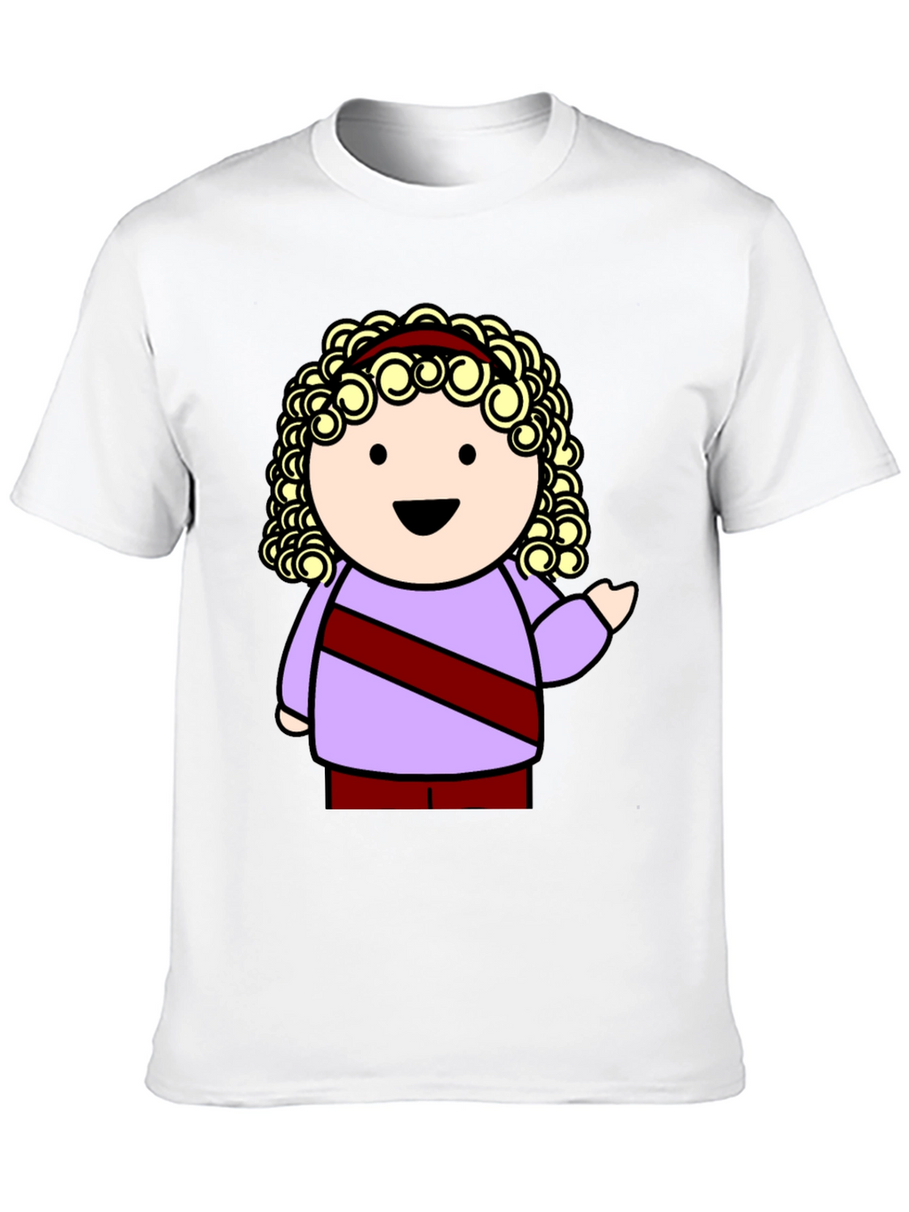 Cartoon Character Graphic Tee - Black T-Shirt