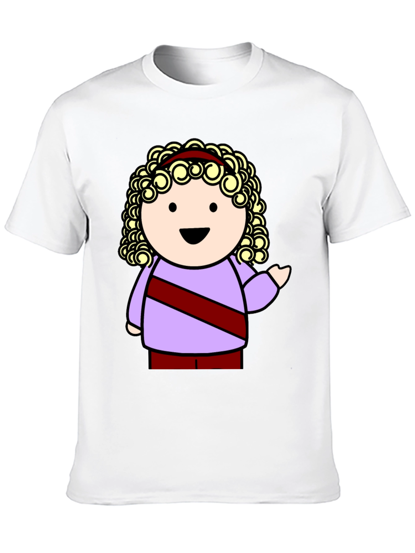 Cartoon Character Graphic Tee - Black T-Shirt