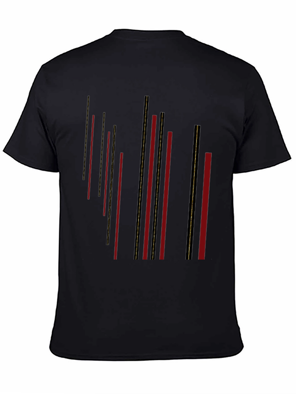 Modern Black T-Shirt with Geometric Stripe Design