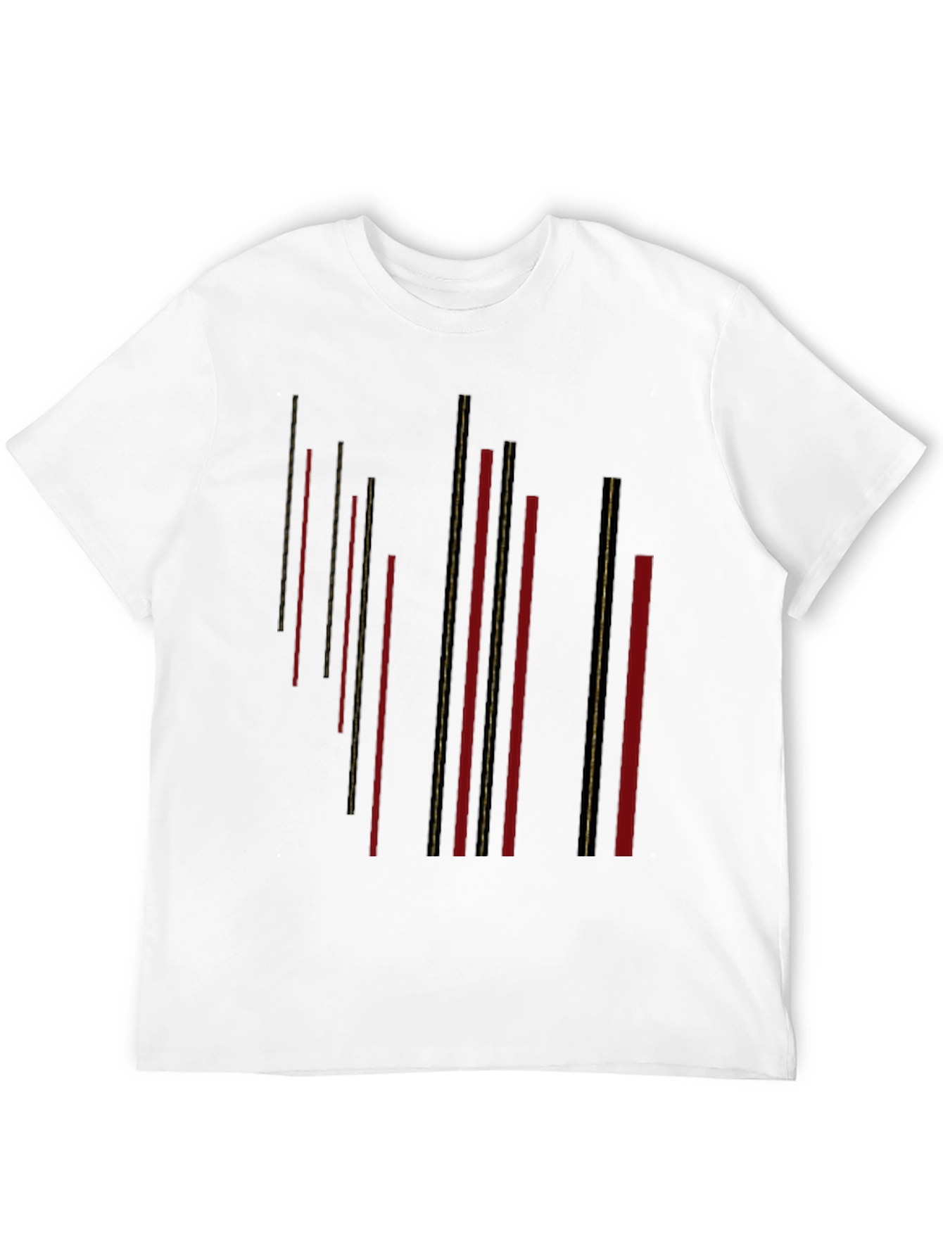 Modern Black T-Shirt with Geometric Stripe Design