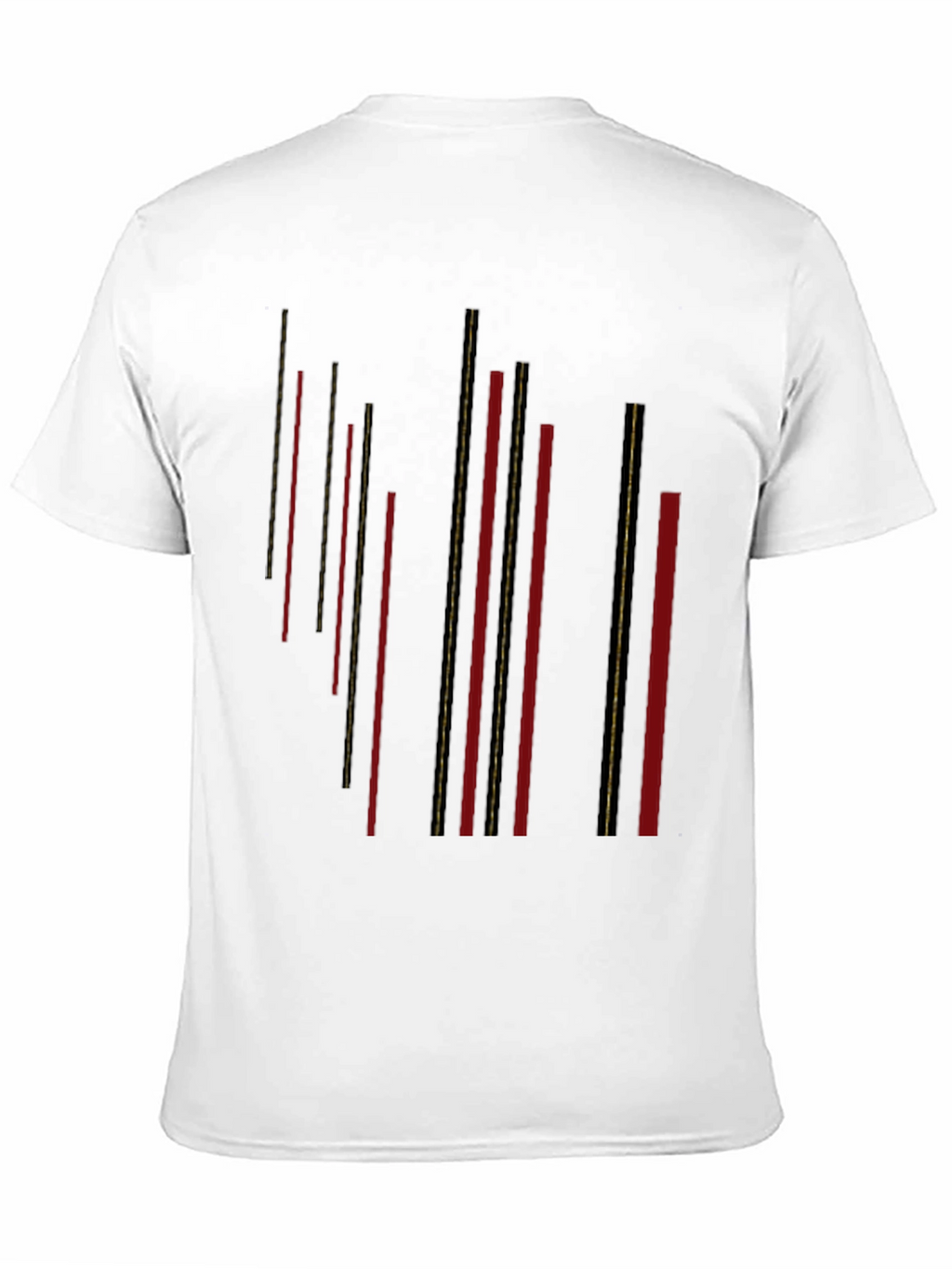 Modern Black T-Shirt with Geometric Stripe Design