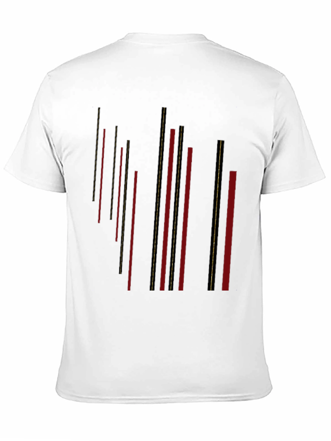 Modern Black T-Shirt with Geometric Stripe Design