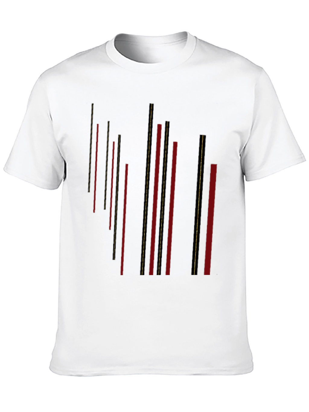 Modern Black T-Shirt with Geometric Stripe Design