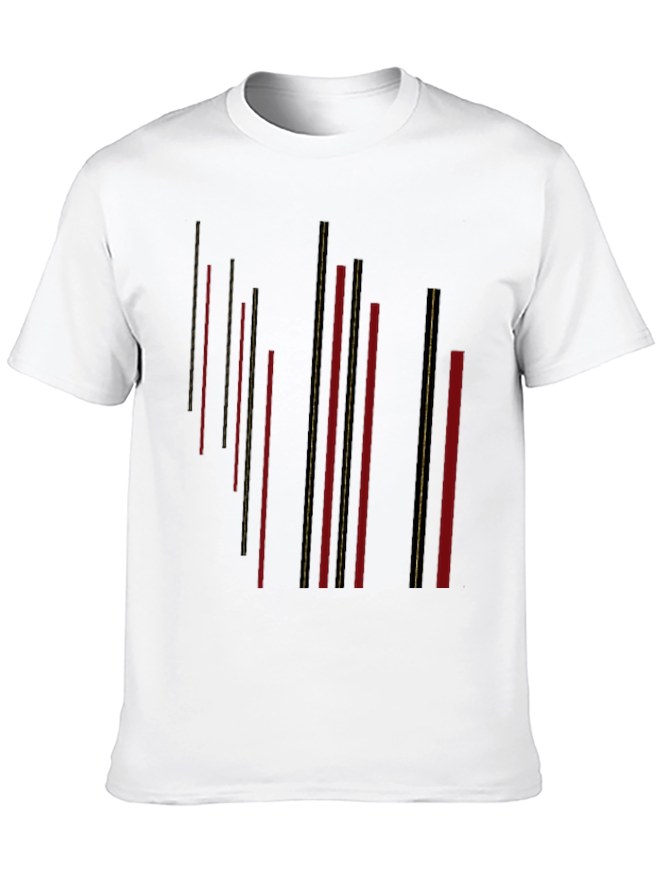 Modern Black T-Shirt with Geometric Stripe Design