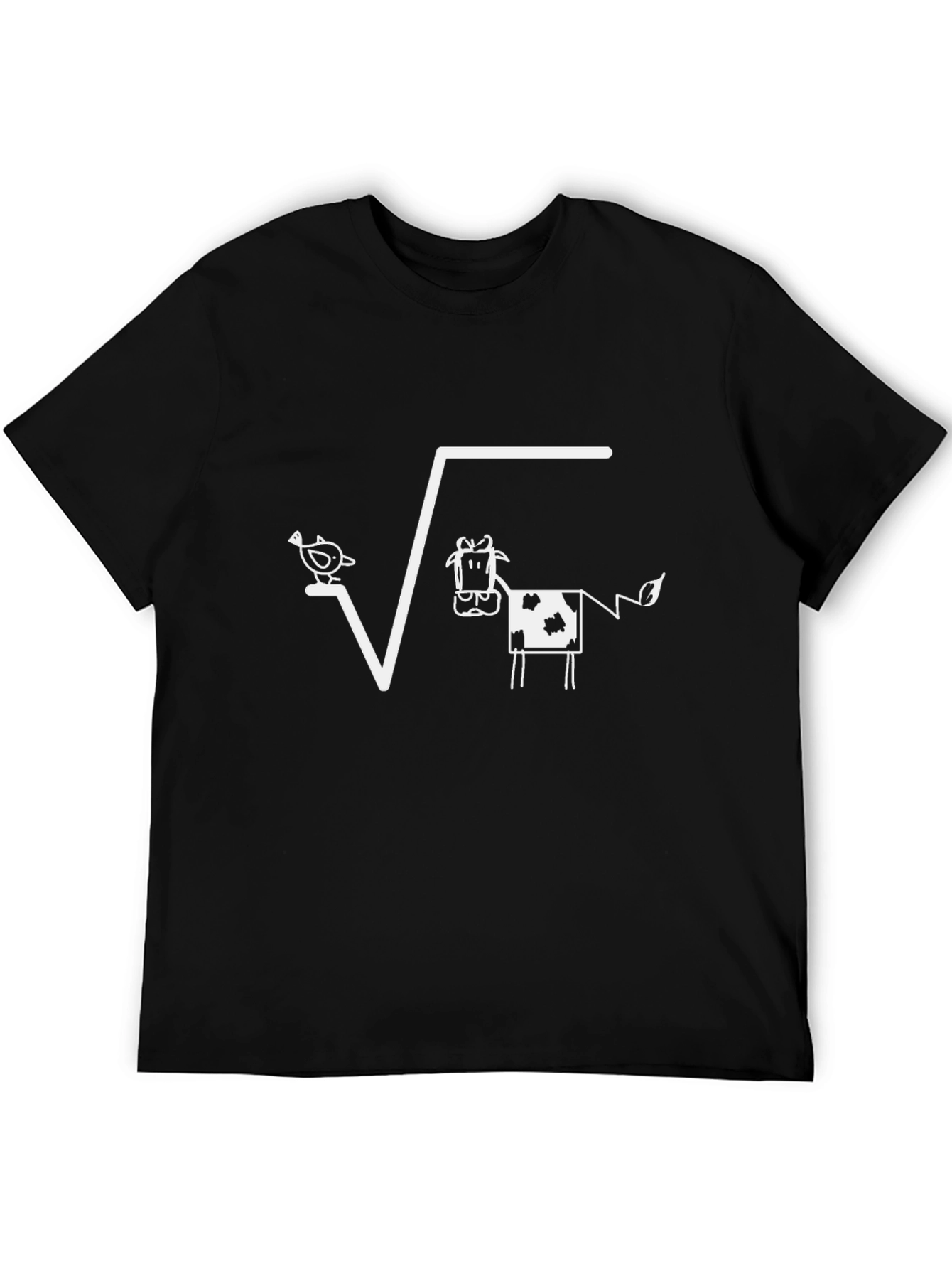 Funny Math Pun T-Shirt: Square Root of Chicken Cow!
