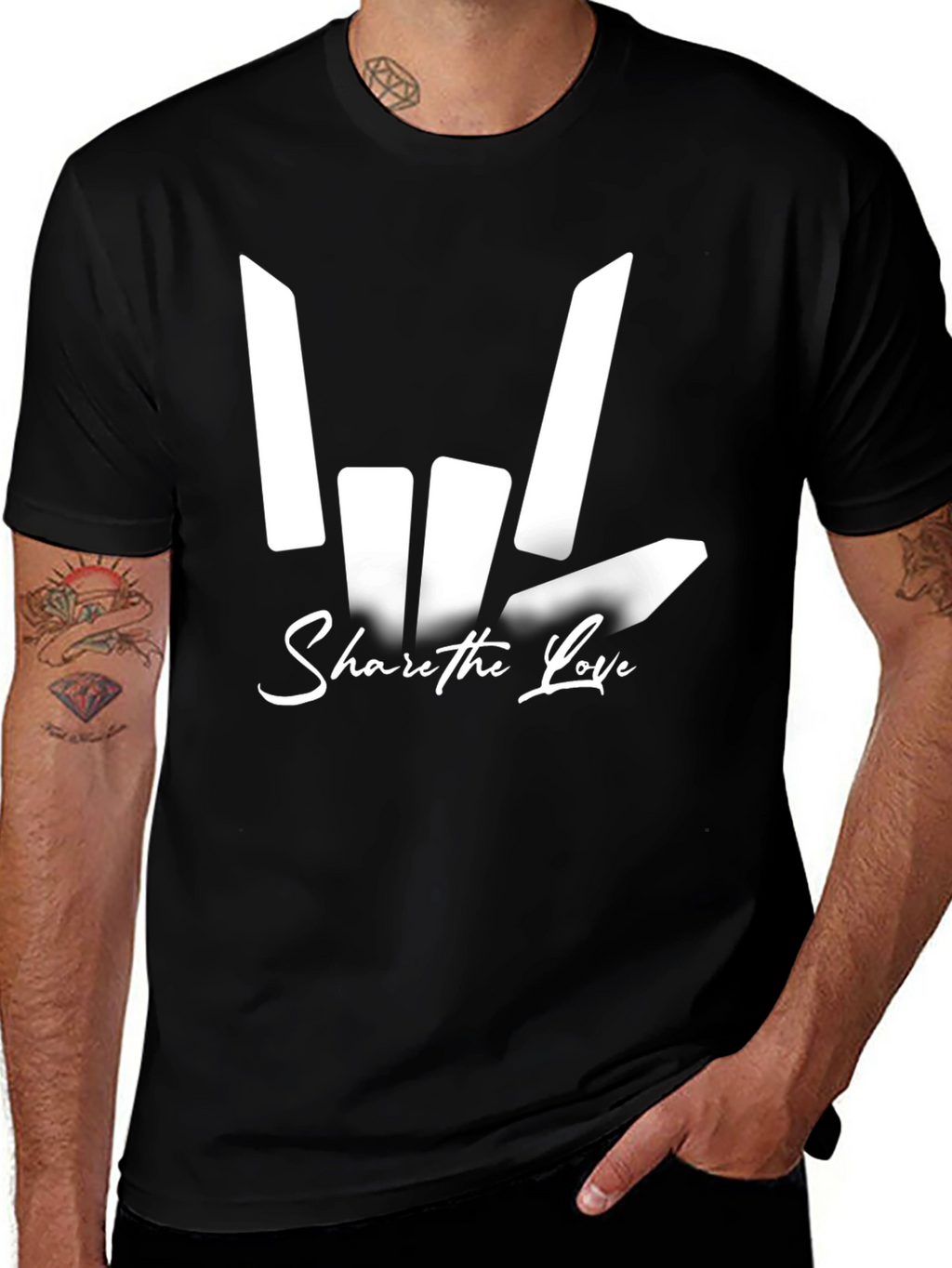 Share The Love Graphic Tee - Black