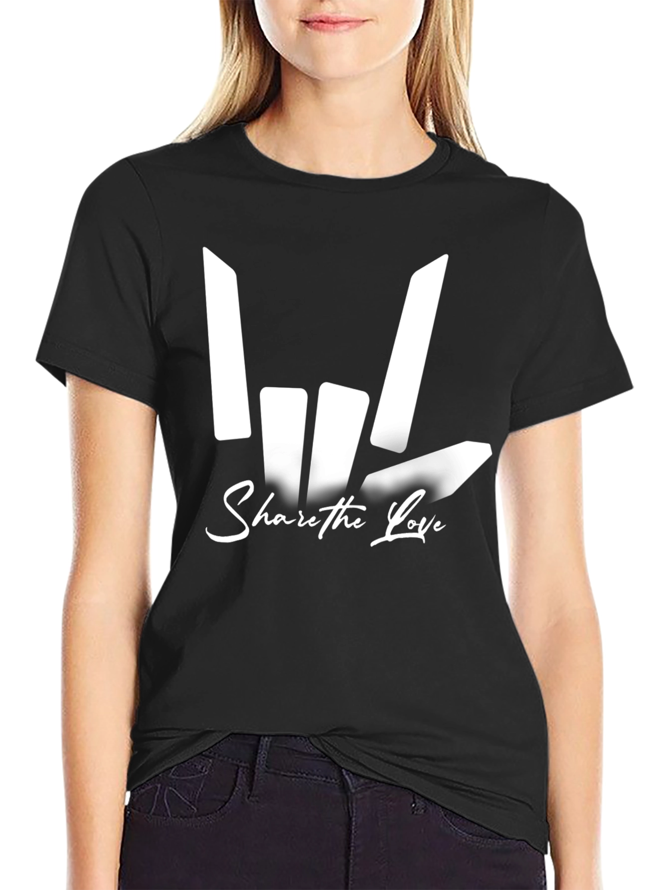 Share The Love Graphic Tee - Black