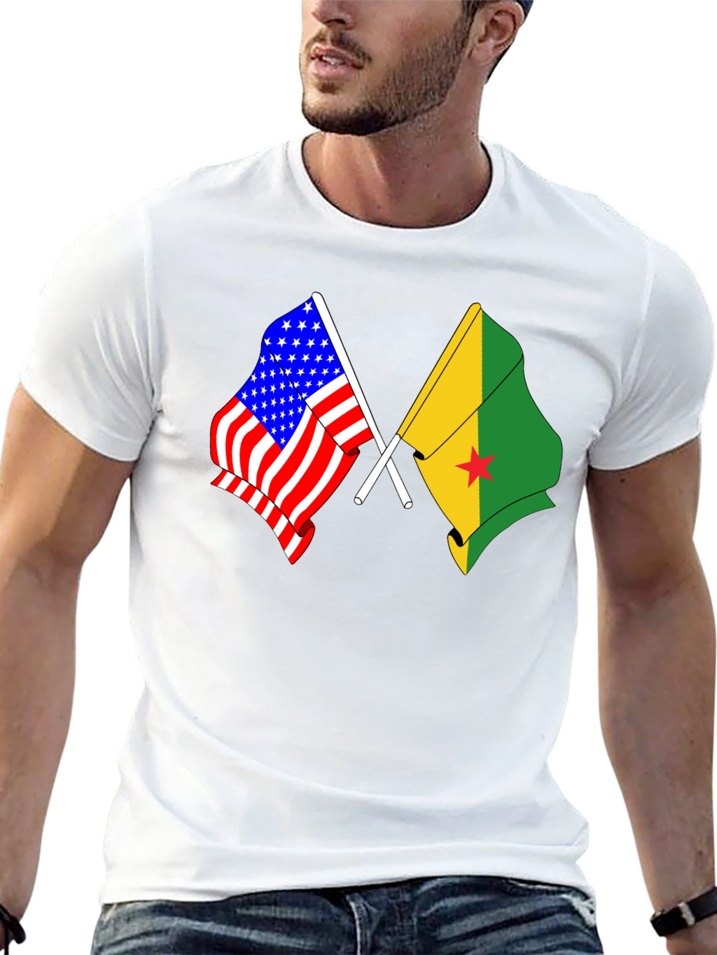 USA and Grenada Flags T-Shirt