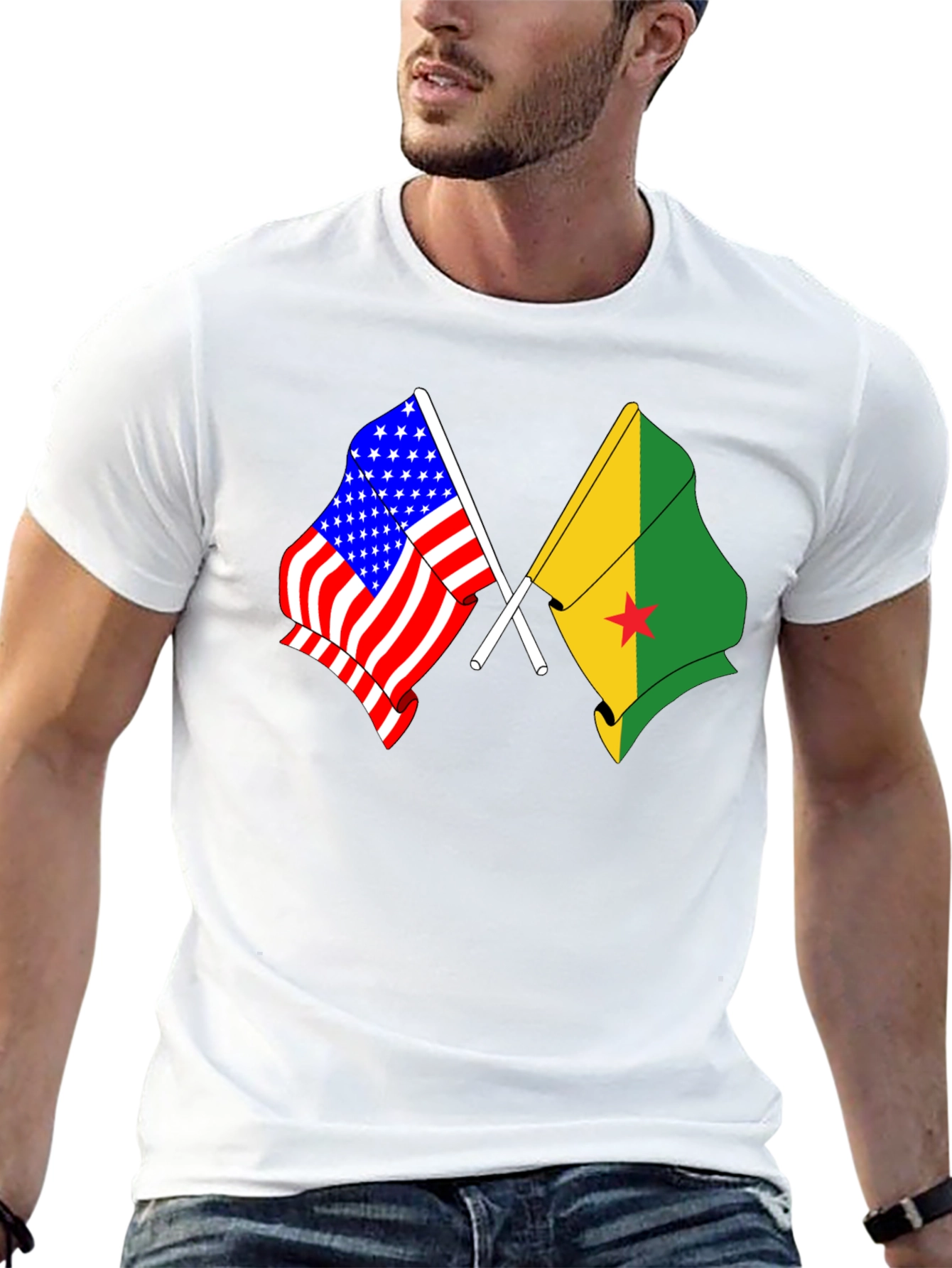 USA and Grenada Flags T-Shirt