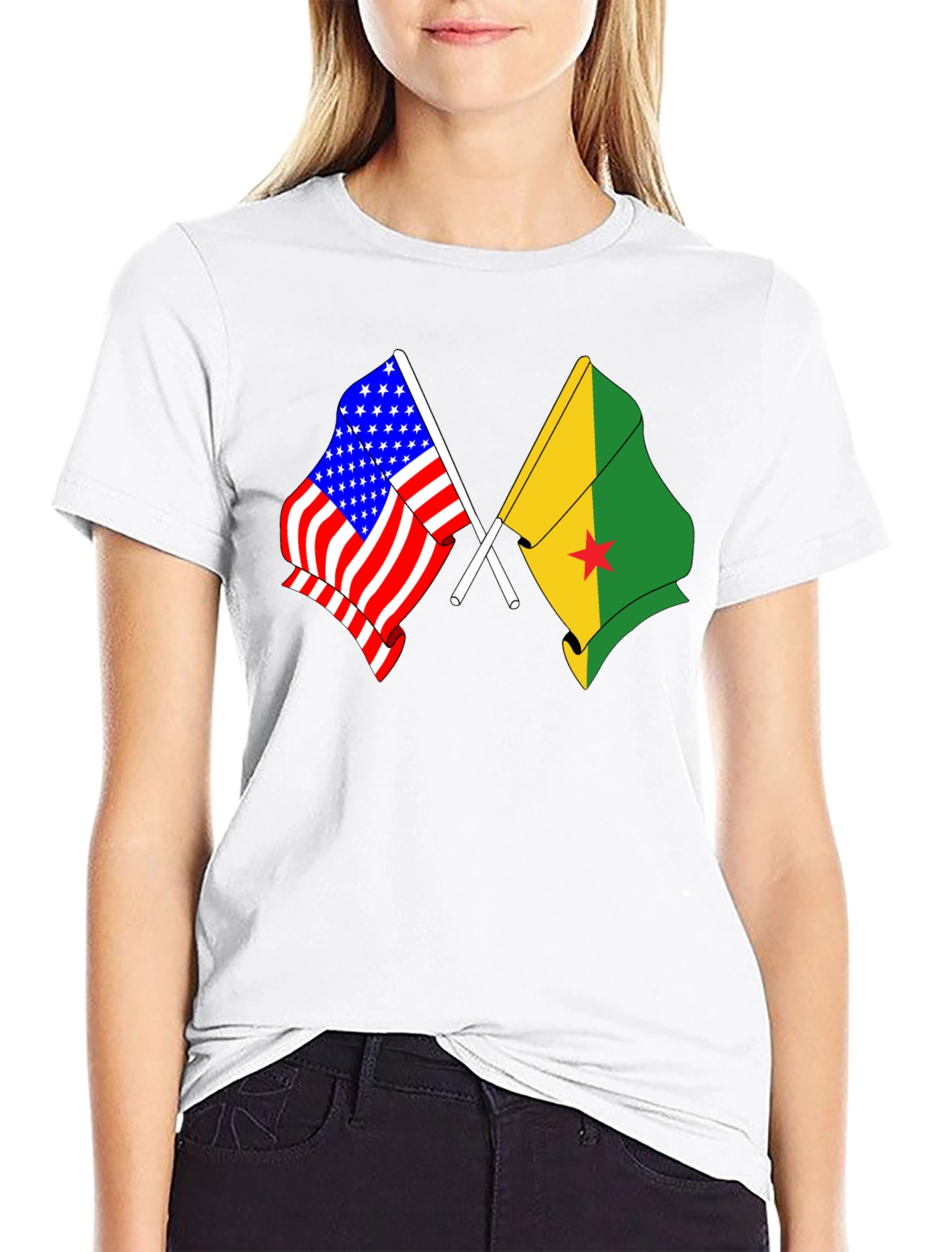 USA and Grenada Flags T-Shirt