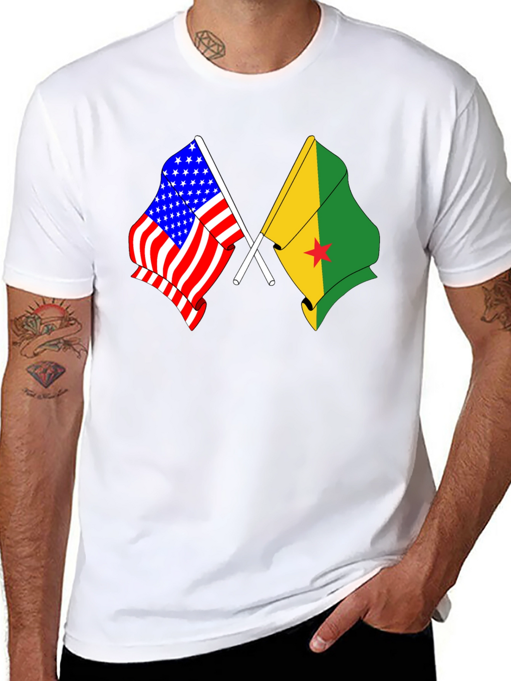 USA and Grenada Flags T-Shirt