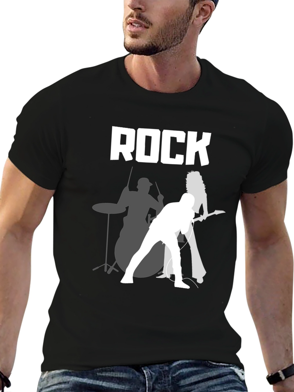 Rock Band Graphic Tee - Classic Black Cotton T-Shirt