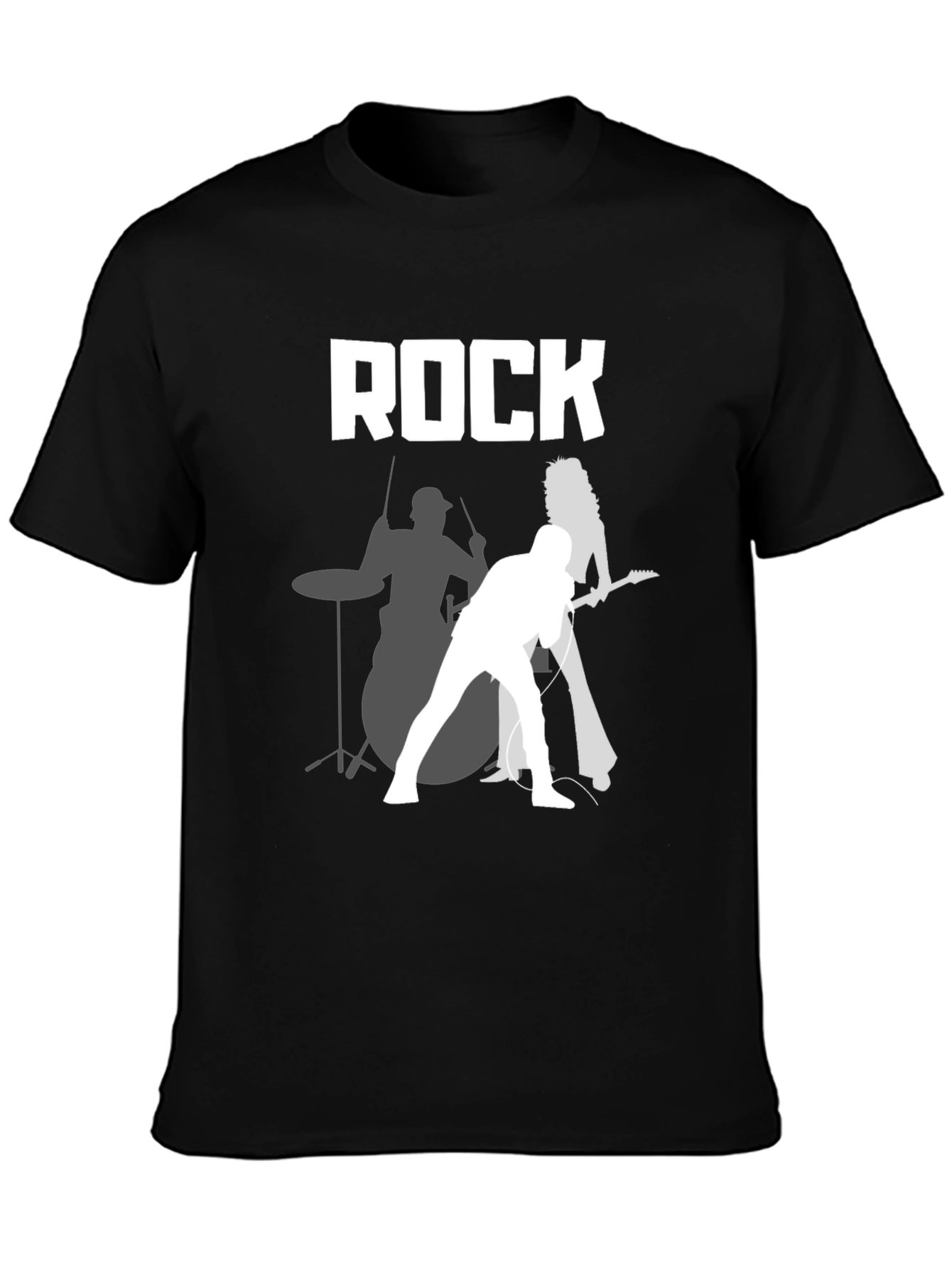 Rock Band Graphic Tee - Classic Black Cotton T-Shirt