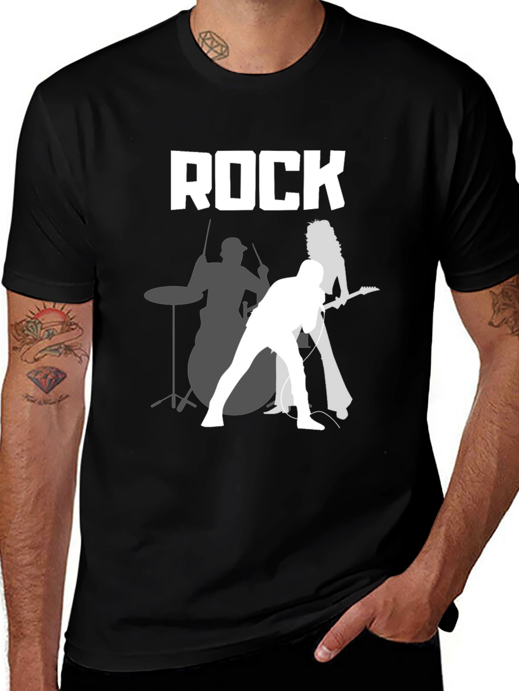 Rock Band Graphic Tee - Classic Black Cotton T-Shirt