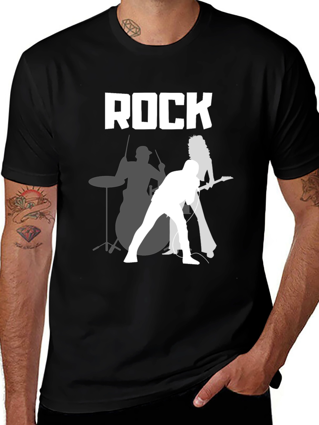 Rock Band Graphic Tee - Classic Black Cotton T-Shirt