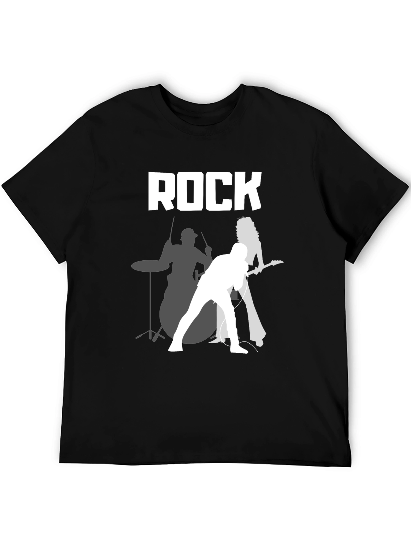 Rock Band Graphic Tee - Classic Black Cotton T-Shirt
