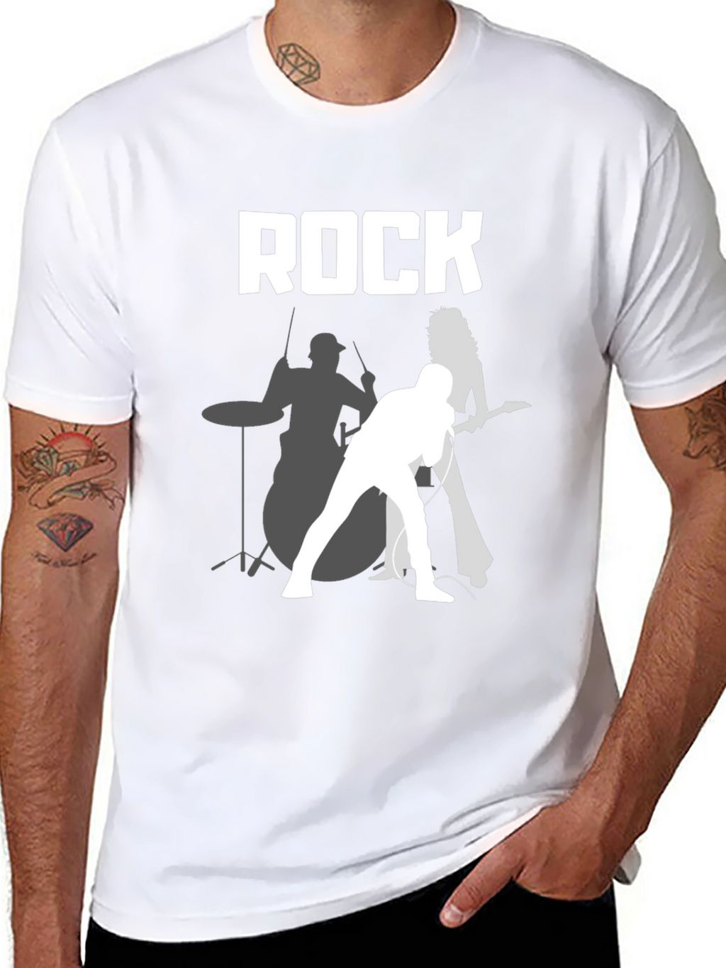 Rock Band Graphic Tee - Classic Black Cotton T-Shirt