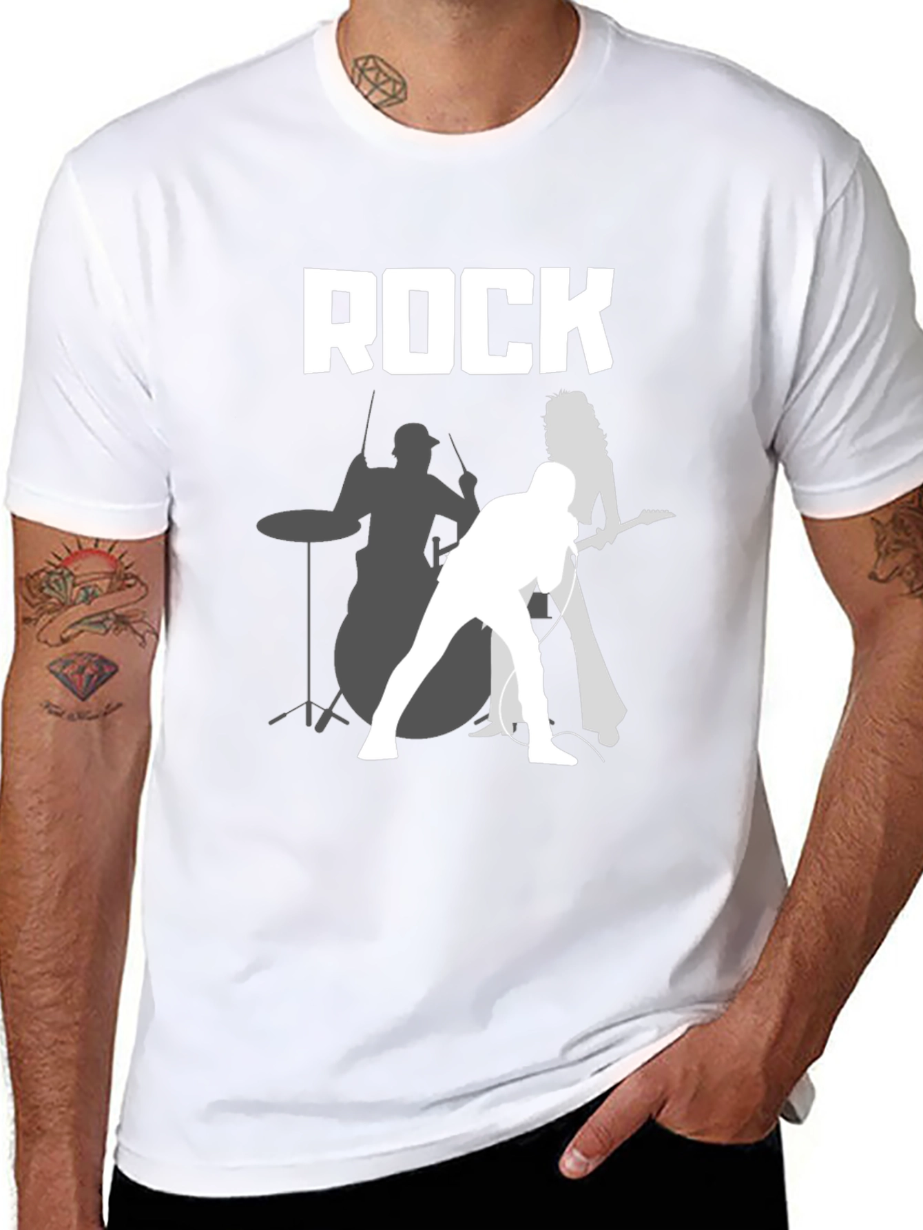 Rock Band Graphic Tee - Classic Black Cotton T-Shirt