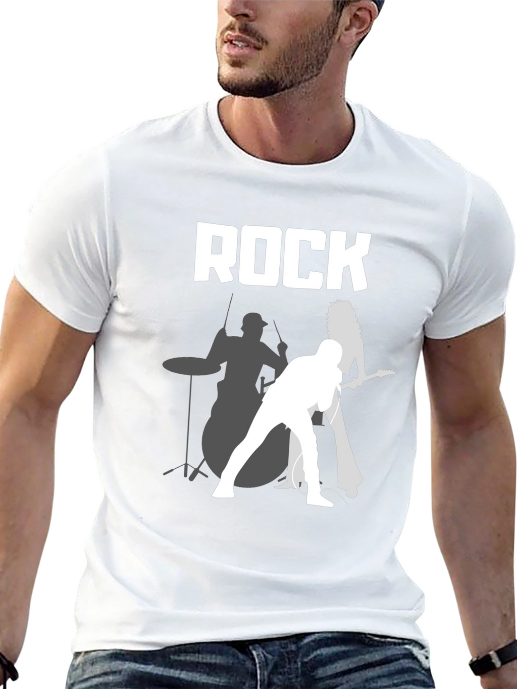 Rock Band Graphic Tee - Classic Black Cotton T-Shirt