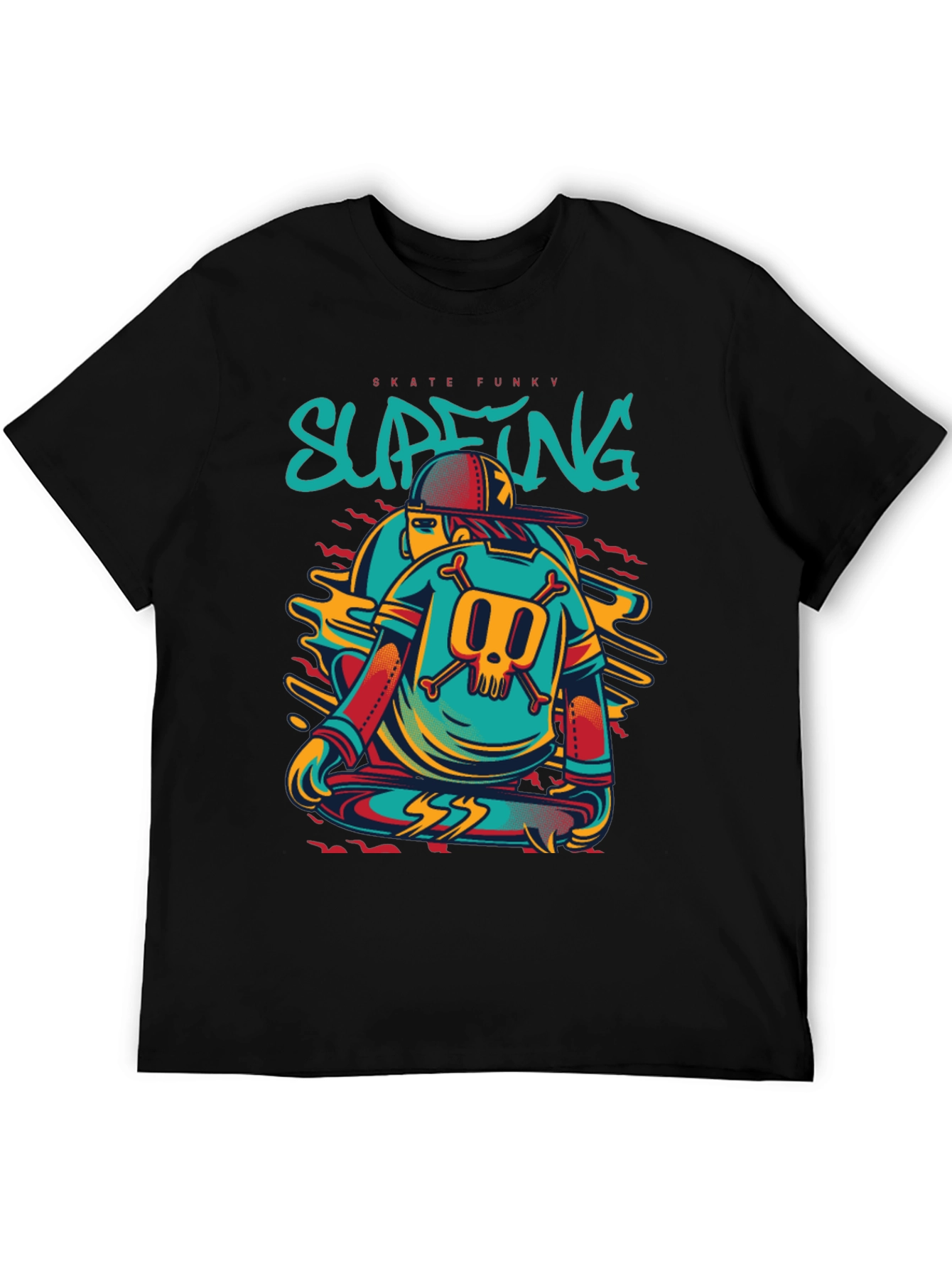 Skate Funky Graphic Tee - Cool Skater Design