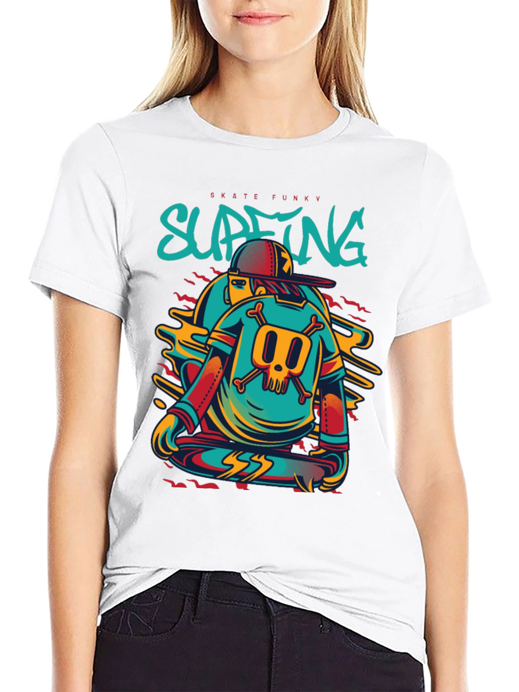 Skate Funky Graphic Tee - Cool Skater Design