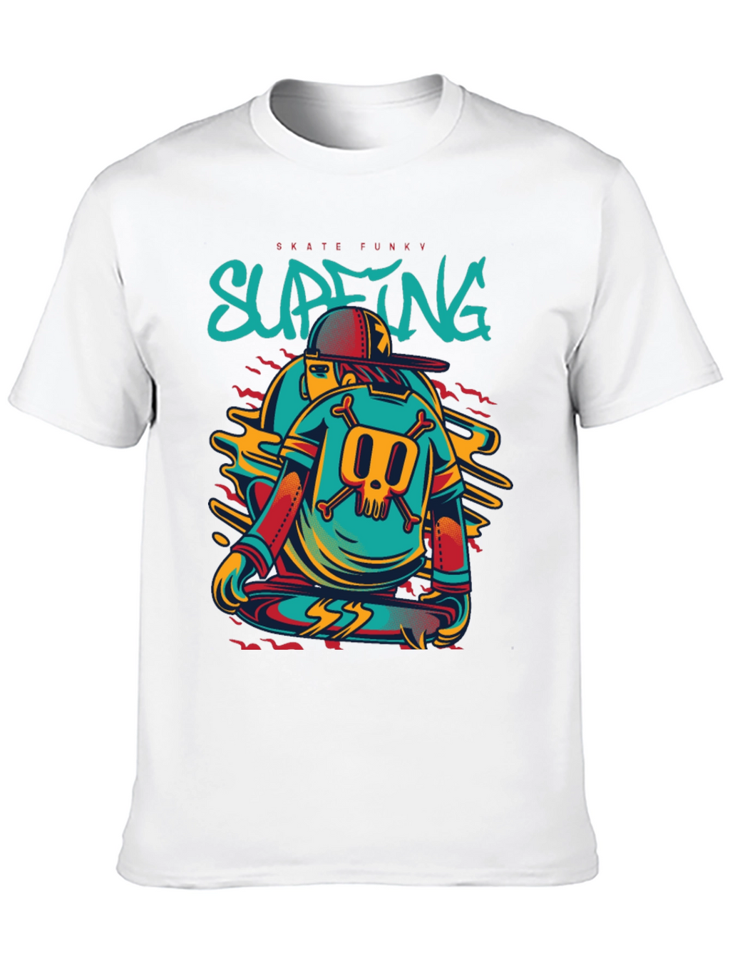 Skate Funky Graphic Tee - Cool Skater Design