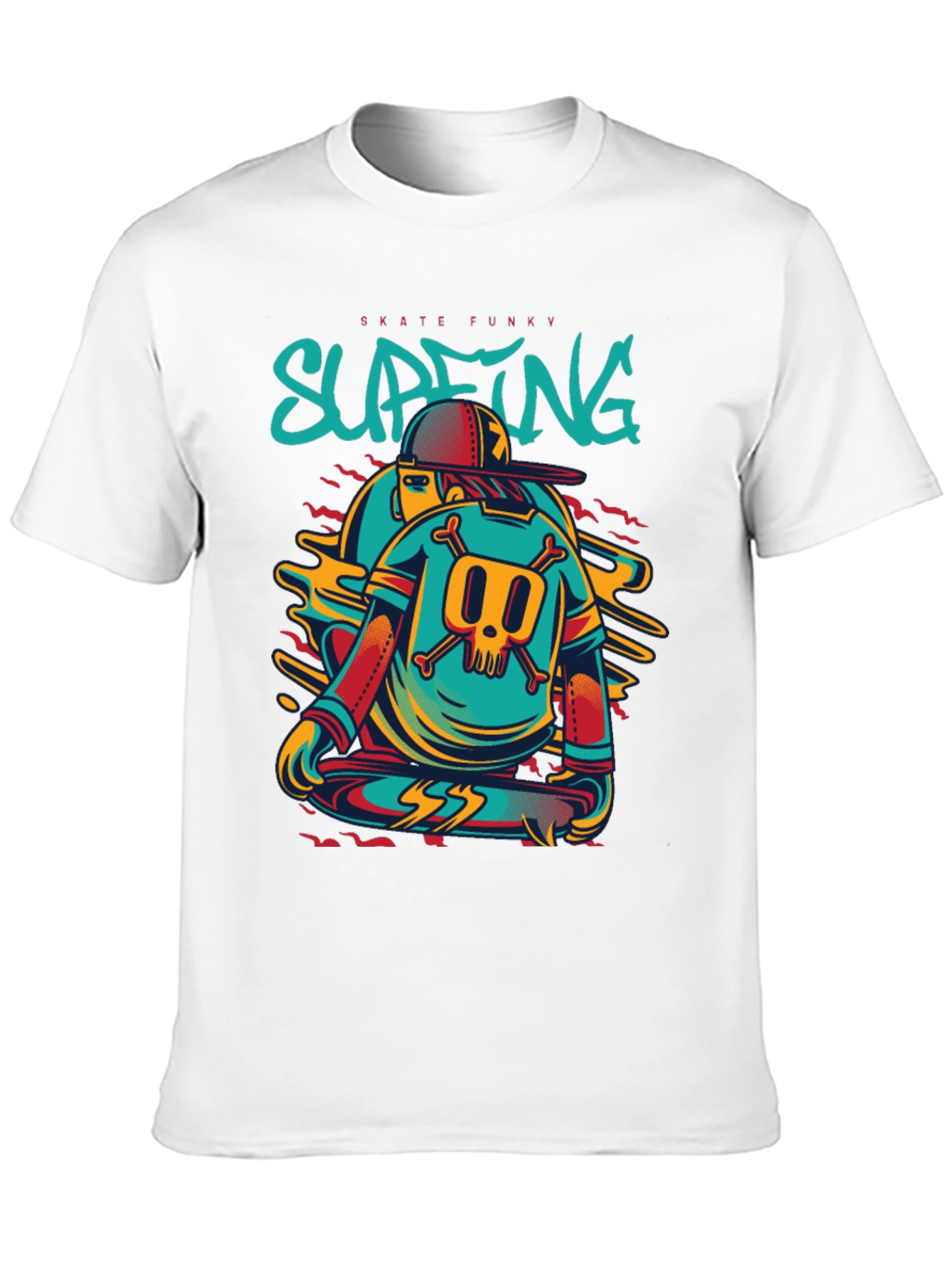 Skate Funky Graphic Tee - Cool Skater Design