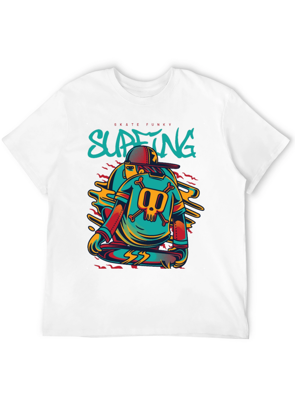 Skate Funky Graphic Tee - Cool Skater Design