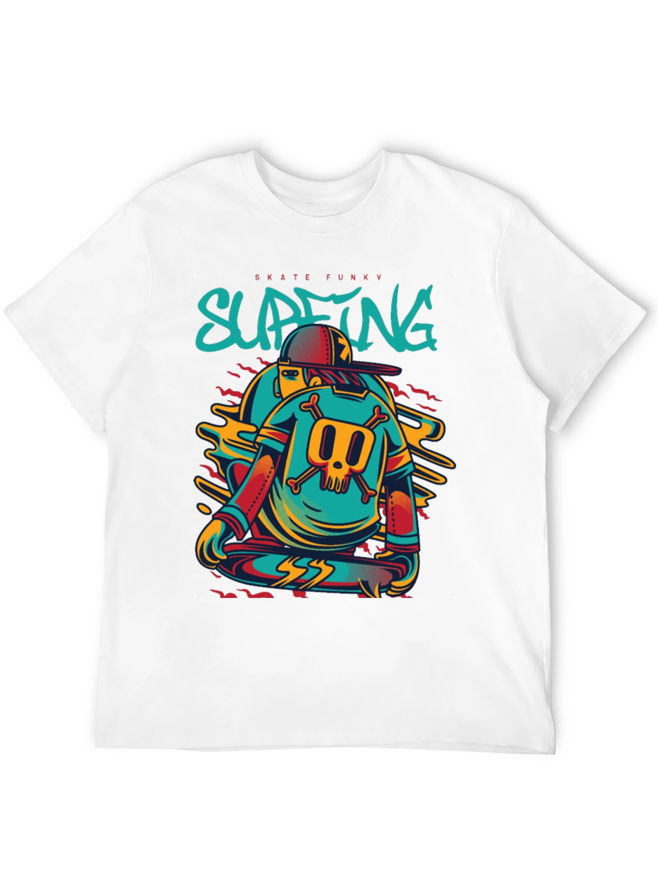 Skate Funky Graphic Tee - Cool Skater Design