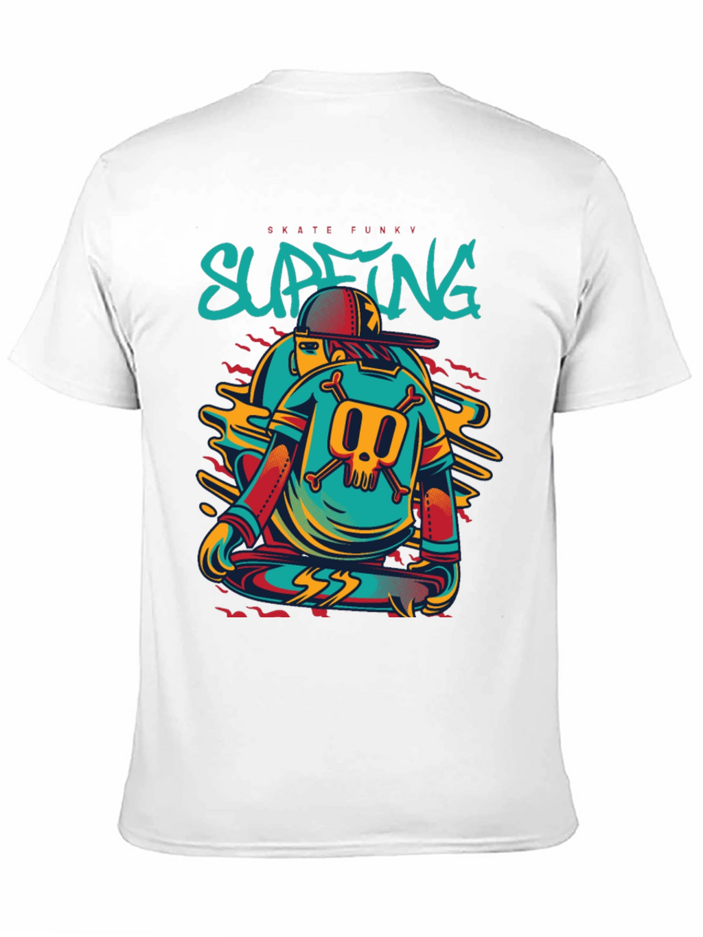 Skate Funky Graphic Tee - Cool Skater Design