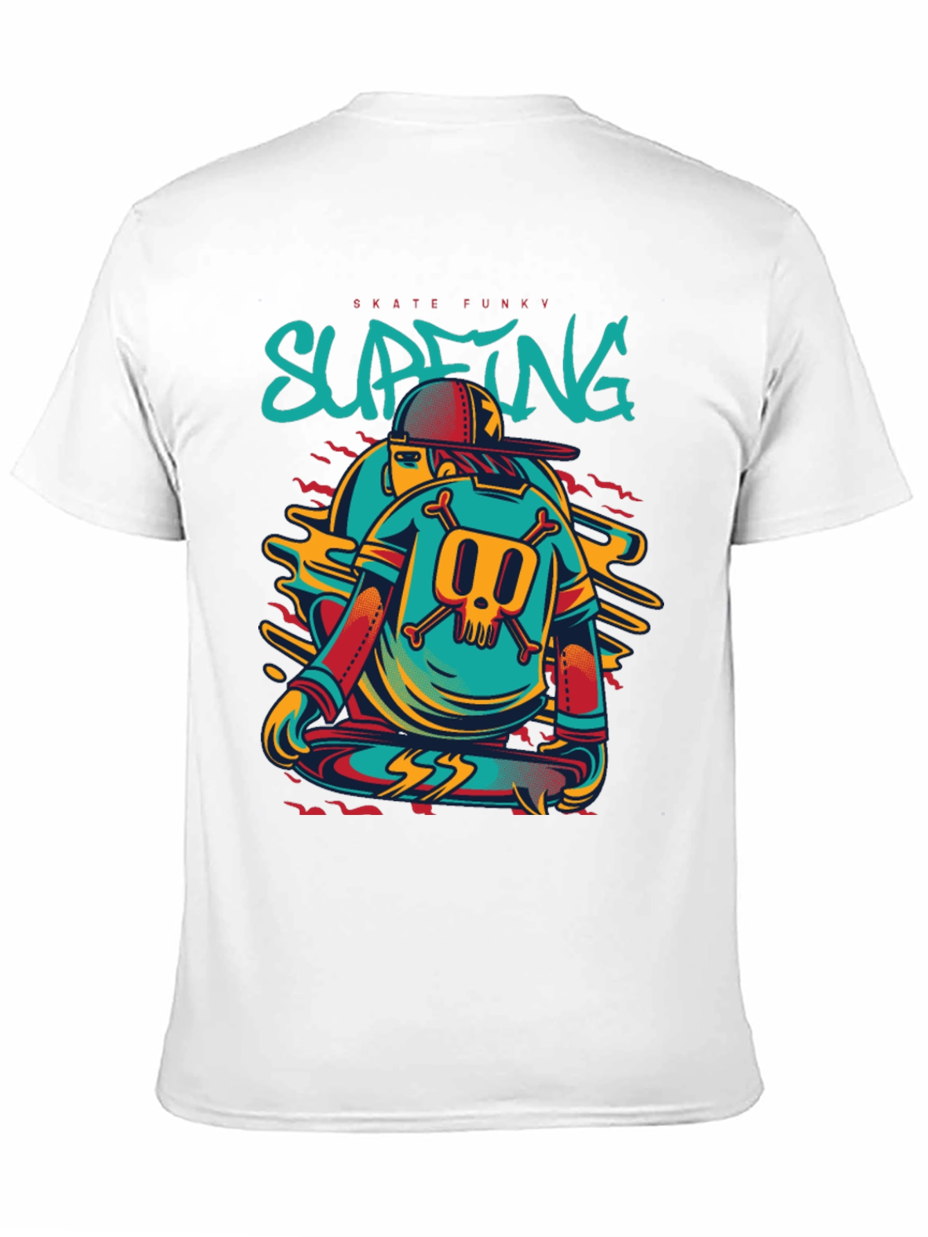 Skate Funky Graphic Tee - Cool Skater Design