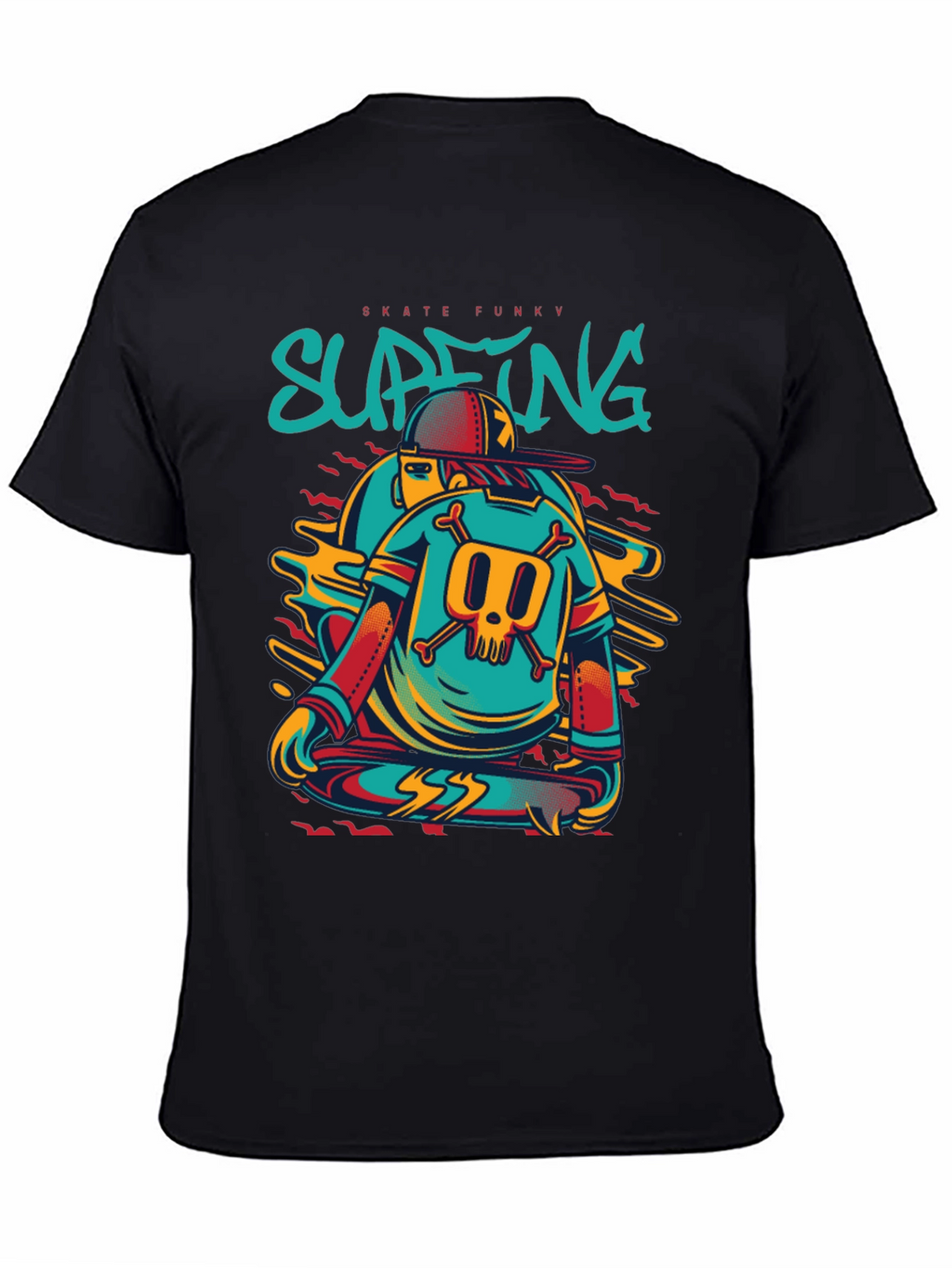 Skate Funky Graphic Tee - Cool Skater Design