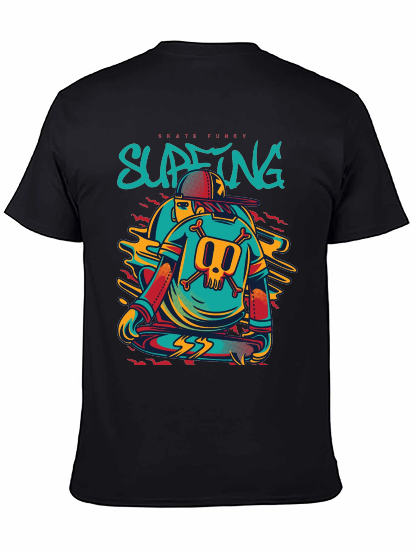 Skate Funky Graphic Tee - Cool Skater Design