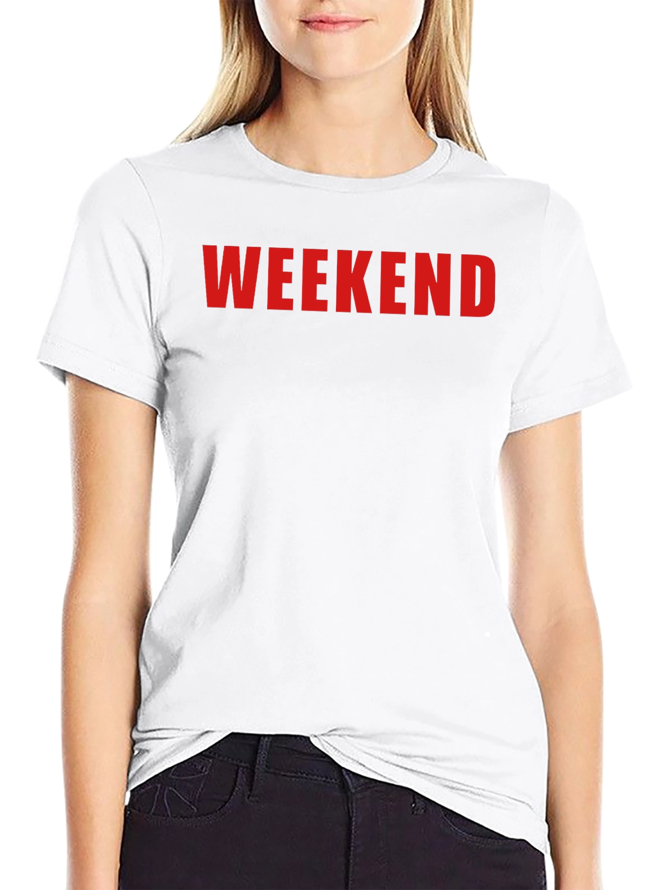 Weekend Graphic Tee - Black Cotton Casual Shirt