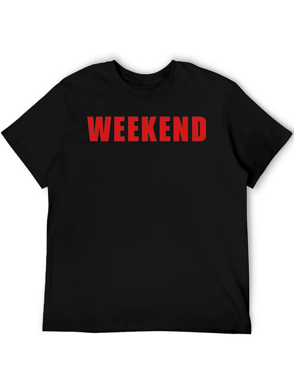 Weekend Graphic Tee - Black Cotton Casual Shirt