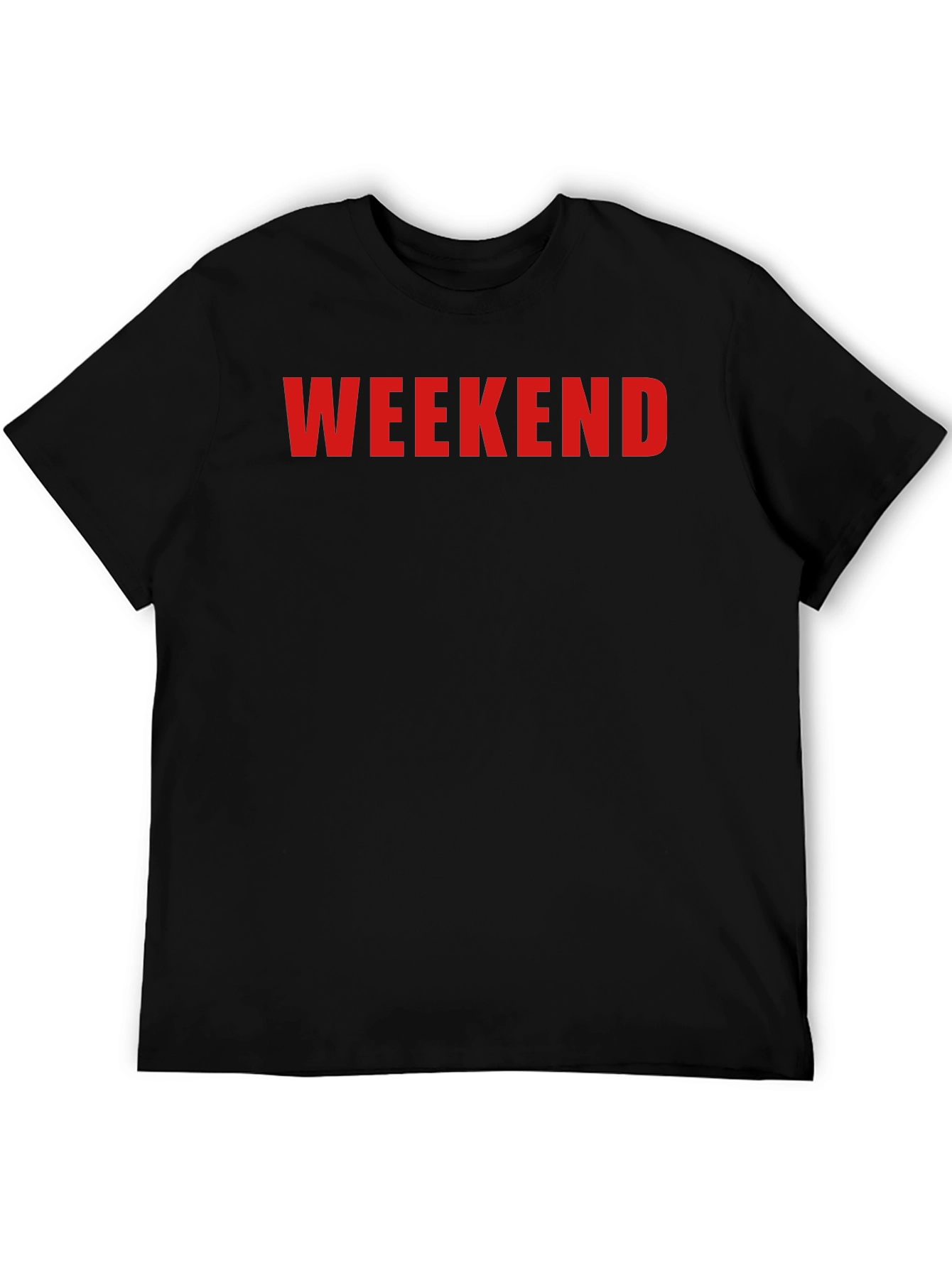 Weekend Graphic Tee - Black Cotton Casual Shirt